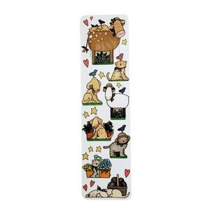 Vintage 90s Farm Animals Bookmark Cottagecore- Cow Cat Dog- Sue Dreamer- Antioch